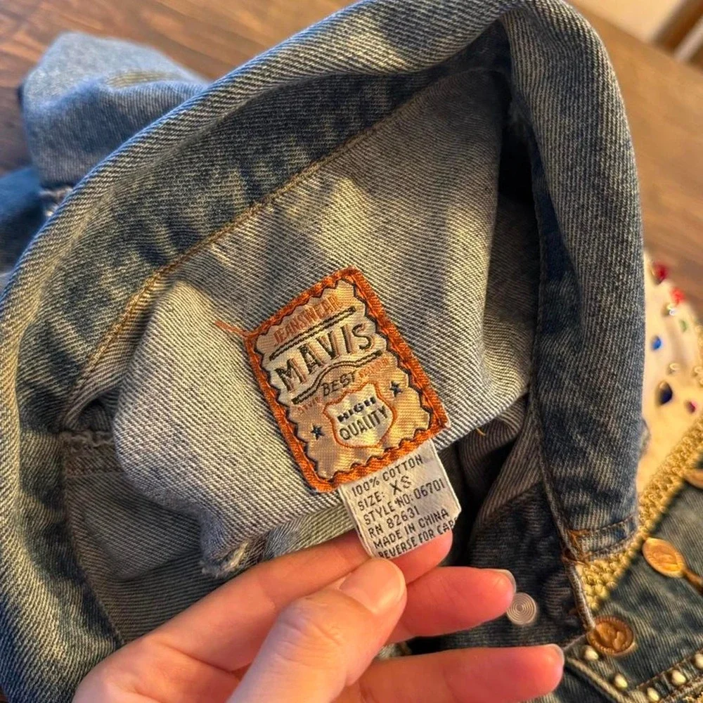 Mavis Denim 100% Cotton Embellished Jacket Women's Size Xs
